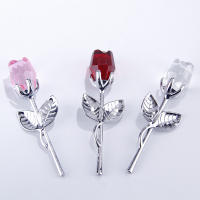 Regalo creativo europeo, varilla de Metal, rosa de cristal, decoración artesanal, regalo de flor simulada para el Día de San Valentín - details 1
