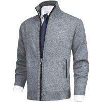Cardigan de Punto para Hombres Cómodo y Casual Ropa de Invierno con Mangas Largas y Cremallera - details 2