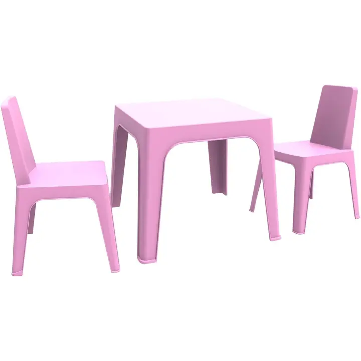 Julieta Conjunto Infantil de 2 Sillas y 1 Mesa para Interior, Exterior, Jardín - Color Azul Cielo - 1