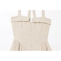 BUNO-Casual Chic vestido de mujer a cuadros Halter sin mangas drapeado cremallera Vestidos cortos nueva moda 2025 Primavera Verano vestido de vacaciones. - details 4