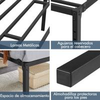 Colchón de Metal con Perchas Espacio de Almacenamiento Bajo la Cama Montaje Fácil - details 4