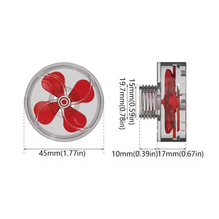 Kit de ventilador de rotación automática de 20MM/25MM, ventilador de salida de tanque de peces de plástico extraíble, accesorios simples de pantalla de filtro de acuario - 1