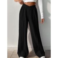 Pantalones de pierna ancha de cintura alta para mujer Estética original elegante y elegante - details 2