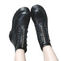 Botas de mujer, botas de plataforma de cuero genuino, zapatos de moto con cremallera frontal, suelas ópticas, moda Sexy Punk, botas de invierno para hombre 35-46 - details 3