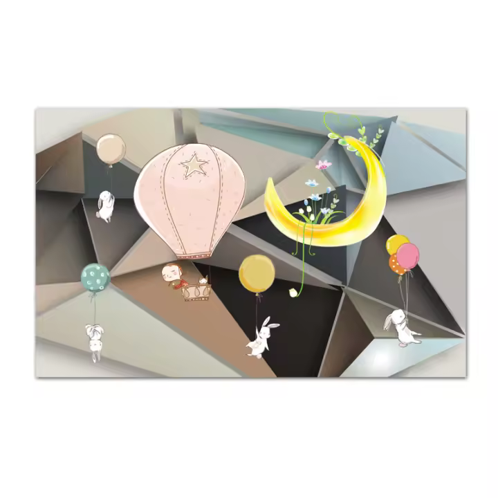 Papel Tapiz de Vinilo Autoadhesivo con Diseño de Globo Geométrico Personalizado Moderno, Panel de Decoración para el Hogar, Sala de Estar, Dormitorio Infantil, Muebles Interiores, Murales de Renovación - 1