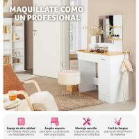 tocador de Maquillaje, Estilo Vintage, Espejo Giratorio, Taburete Acolchado, 4 cajones, Elegante, Muebles Dormitorio, tocador con Espejo, Espejo Maquillaje, tocadores de Maquillaje - details 29
