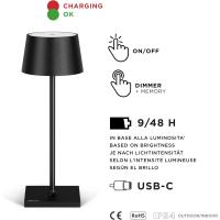 Lámpara LED recargable USB de Mesa Regulable - Larga duración - Luz regulable (Dimmer) con un toque - Casa y restaurante - Protección IP54 - Dorado Oscuro - details 56