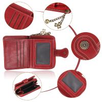 Cera de petróleo Corta de cuero Vintage para Mujeres, Carteras pequeñas, Monedero Lindo, Monedero del Bolso Femenino - details 4