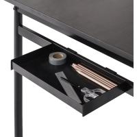 14075cm, Escritorio negro de metal con almacenamiento y soporte para monitor, Escritorio con acabado espresso, Mesa para ordenador, Montaje sencillo - details 4