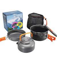 Utensilios de cocina de aleación para acampar DS-308 olla para Picnic sartén hervidor de 0,8 L con tazones de plástico juego para 2-3 personas - details 3