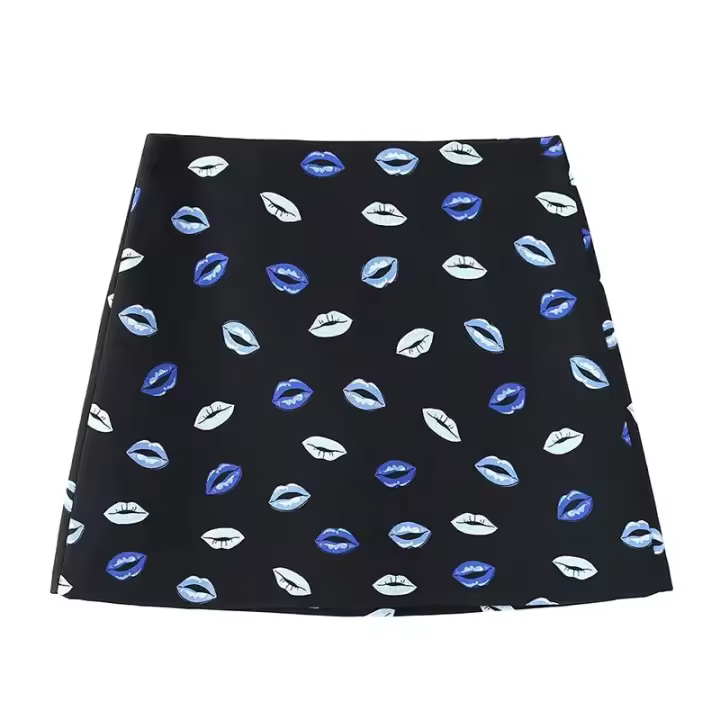 TRAFZA Conjunto de 2 piezas para mujer, camisa holgada con estampado de solapa, falda para vacaciones en la playa, moda de primavera 2024 - 1