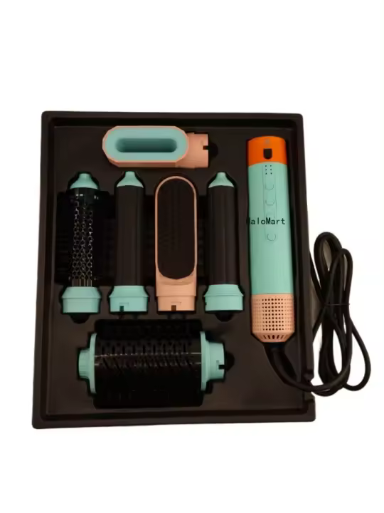 Rizador De Pelo Automático De Alta Velocidad Y Bajo Ruido 6 En 1, Cepillo De Aire Caliente Con Función De Secador De Pelo Herramienta De Peinado Multifuncional De 1350W - 1