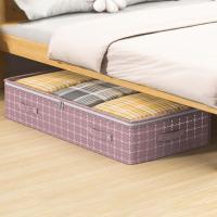 Bolsa de almacenamiento debajo de la cama de tela no tejida, ventana transparente, doble cremallera, cajas de almacenamiento planas debajo de la cama, plegables a prueba de humedad - details 9