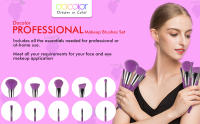 Docolor Brochas de Maquillaje 10pcs Set de Brochas para Base en Polvo Corrector Blush Sombra de Ojos Resaltador Herramienta de Belleza Multipack - details 0