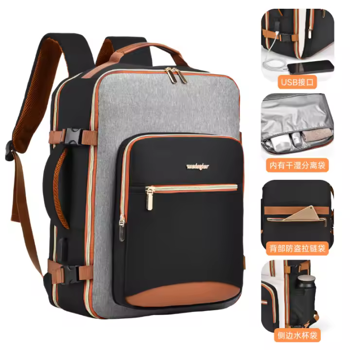 Mochila informal de moda para hombre y mujer, bolso para ordenador portátil, mochila escolar para estudiantes, bolsa de equipaje de gran capacidad, mochila de viaje duradera e impermeable - 1