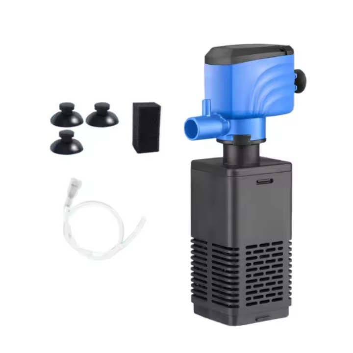 Filtro incorporado silencioso para pecera con filtro, bomba de aire de oxígeno de plástico y algodón, filtro sumergible, colector de filtro para taburete de pescado - 1