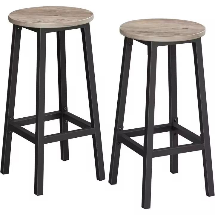 Juego de 2, Sillas de Bar, Sillas de Cocina con Estructura de Metal, Fácil Montaje, para Cocina, - 1