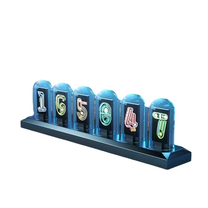 Tubo de luz RGB, reloj de escritorio, adorno de escritorio, pantalla IPS HD 16:9, 5V, 1A, regalo artesanal - 1