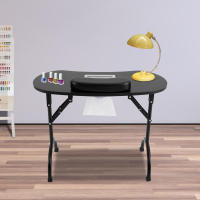 MESA DE MANICURA portátil con ventosa negra, mesa plegable para uñas con 3 bolsas de vacío para recorte, belleza, cuidado de uñas - details 8