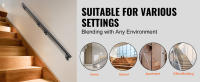 SucceBuy Barandilla de escalera de 12 pies, soporte de pared para escaleras interiores, aleación de aluminio engrosada, capacidad de carga de 440 libras, incluye kit de instalación - details 4
