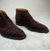 Botas de hombre con parte inferior de costura noruega hechas a mano Martin Goodyear formales de piel de cocodrilo de tobillo Nubcuk de lujo - details 15
