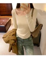 Camiseta ajustada de algodón para mujer, Top corto de manga larga, camiseta Sexy blanca Y2k para primavera y otoño - details 47