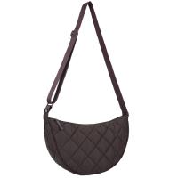 Bolso cruzado portátil a cuadros de Color sólido, correa ajustable acolchada, bolso de media luna, bolso de hombro de nailon acolchado que combina con todo, diario - details 11