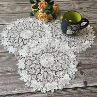 Exquisitas servilletas redondas para mesa de comedor personal, manteles navideños Ense, mantas de flores bordadas huecas, posavasos, banquete - details 0
