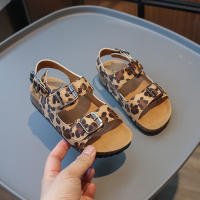 Sandalias de Moda para Niños y Niñas Zapatos de Playa con Estampado de Leopardo Punta Abierta - details 3