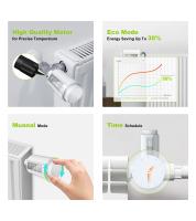 GIRIER-Válvula de radiador termostático inteligente TRV, controlador de temperatura programable ZigBee, termostato inteligente, compatible con Alexa - details 1