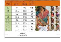 Blusa con estampado Floral para mujer, Top de talla grande, Vintage, bohemio, cuello de cadena, informal, manga corta, primavera, verano, 5xl, 4xl, 3xl - details 0