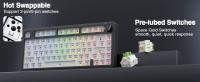 AULA-Teclado mecánico de estuctura F75, conexión trimodo con cable, Bluetooth, inalámbrico, para juegos - details 4