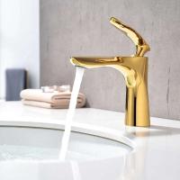Grifo de baño Grifo mezclador de lavabo de una sola manija de latón cromado dorado Grifos de fregadero frío y caliente montados en cubierta - details 2