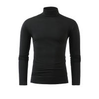 Camiseta de manga larga con cuello medio alto para hombre, Jersey informal de Color sólido, ropa interior - details 23