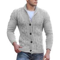 Cárdigan de punto jacquard para hombre Abrigo con cuello en capas para otoño e invierno - details 3