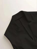 Suéter sin mangas de verano de Color sólido para mujer, chaleco, abrigo, temperamento superior de moda para ir al trabajo, chaleco cansado con botones y V - details 10