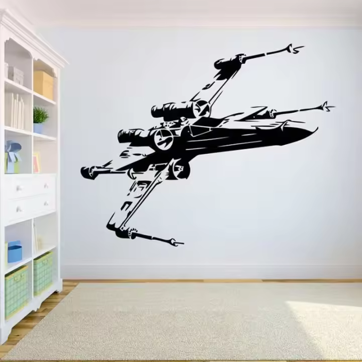 Pegatina de Pared de Avión de Combate de Vinilo Decalque de Pared Impermeable y Removible para Habitación de Adolescentes Iluminación y Decoración - 1