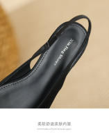 Zapatos a cuadros de tacón bajo con hebilla de metal poco profundos estilo francés nuevo para mujer - details 5