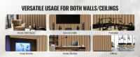 SucceBuy Paneles acústicos de listones de madera, 23,6 x 47,2 pulgadas, decoración moderna de pared interior, reducción de ruido, roble claro - details 4