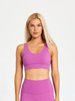 SHINBENE-Sujetador deportivo con tirantes para mujer, sostén deportivo con escote en V, espalda cruzada, acolchado, entrenamiento, Yoga - details 10