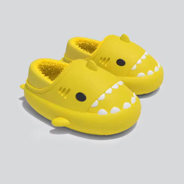 Zapatillas de algodón de tiburón para interiores, impermeables, antideslizantes y cálidas y esponjosas. - 1