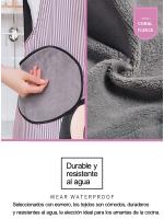 Delantal Impermeable y Resistente Al Aceite para Cocina,Con Bolsillo de Delantal,Delantal de Cocina para Mujer - details 3