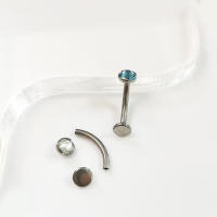 Anillo de Ombligo de cristal de titanio para hombres y mujeres, Piercing corporal curvo al revés, joyería corporal, 1 unidad - details 1