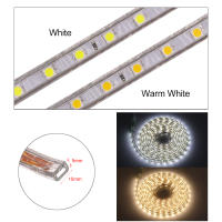 Tira de luces LED de CA 220V con enchufe de interruptor SMD5050, 60LEDs/m, cinta LED impermeable, Blanco/blanco cálido, rayas flexibles - details 2