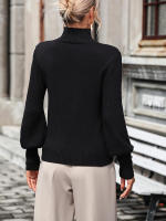 Suéter de cuello alto con botones para mujer, Jersey de punto suave, Vintage, color blanco, otoño e invierno, novedad de 2023 - details 4
