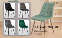 EGOONM, un juego de 4 sillas de comedor de terciopelo, patas de Metal, silla moderna y cómoda para cocina, dormitorio, sala de estar, muebles para el hogar - details 1