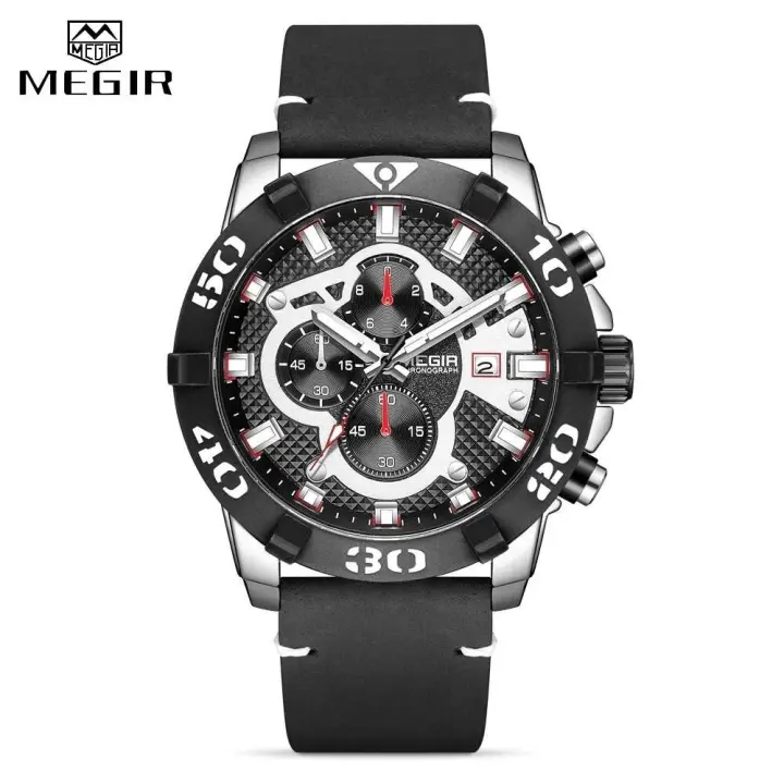 Reloj militar MEGIR de lujo de primera marca con cronógrafo deportivo, reloj de pulsera de cuarzo luminoso resistente al agua a la moda, reloj Masculino - 1