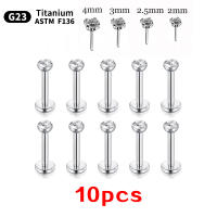 Pendientes pequeños de titanio g23 para mujer, joyería corporal, labret de piercing, 20/18/16g, 10 Uds., venta al por mayor - details 4