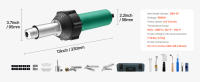 SucceBuy Soldador de plástico de aire caliente, pistola de antorcha de aire caliente de 1600 W, 122-1112 ℉   Antorcha de soldadura con pistola de calor de vinilo PVC TPO, con 14 accesorios - details 6