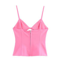 Top de Dos Colores para Mujer OUWU Diseño Ahuecado, Decoración con Lazo, Top de Color Sólido con Tirantes, Ropa de Calle Sexy Dulce Y2K - details 4